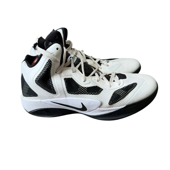 Nike Zoom Hyperfuse 2011 Sneaker Shoe Mens Size 12 White Black Basketball - Picture 3 of 9